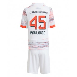 Bayern Munich Aleksandar Pavlovic #45 Udebanetrøje Børn 2025-26 Kortærmet (+ Korte bukser)